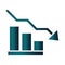 Downward arrow chart trade crisis economy, oil price crash gradient style icon