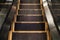 Downward escalator steps