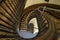 Downward Spiral Wooden Circular Staircase