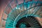 Downward spiraling staircase