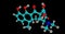 Doxycycline molecular structure isolated on black