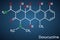 Doxycycline molecule. It is broad-spectrum tetracycline antibiotic used to treat a wide variety of bacterial infections