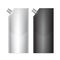 Doy-pack Blank of black and white colors. Clean Doypack Bag Packaging With Corner Spout Lid. Plastic Spouted Pouch Template,