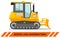 Dozer. Bulldozer. Detailed illustration of heavy mining machine and construction equipment. Vector illustration.