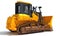 Dozer heavy construction machinery 3D rendering on white background