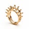 Dpcc1 W Crown Ring In Yellow Gold - Intricate Underwater Inspired Design