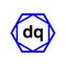 DQ hexagon typography monogram. DQ lettering icon