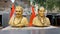 dr ambedkar and subhash chandra bose statue in gold