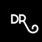 DR letter logo design on black background. DR creative initials letter logo concept. dr letter design. DR white letter design on