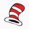Dr Seuss cat in the hat. Hat, mustaches