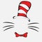 Dr Seuss cat in the hat. Hat, mustaches