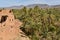 Draa valley, palm plantations, traditional kasbah, Morocco