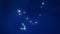Draco constellation glowing on dark blue starry sky. Wallpaper with twinkling stars of Dragon shape.Background for
