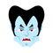 Dracula angry Emoji. Vampire evil emotion face isolated