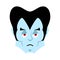 Dracula sad Emoji. Vampire sorrowful emotion face isolated