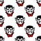 Dracula seamless doodle pattern, vector illustration