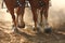 Draft Horses Pulling a Wagon