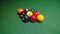 Drafted in the starting position of the group of balls for a Pool game - nine ball