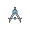 Drafting compass filled outline icon