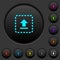 Drag to upload dark push buttons with color icons