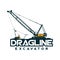 Dragline excavator logo industrial vector