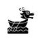 Dragon boat festival black glyph icon