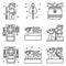 Dragon Boat festival related line icon set 3