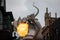 Dragon breathing fire The Wizarding World Of Harry Potter at theme park