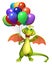 Dragon cartoon character with balloon