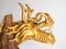 The dragon Chinese color gold made from wood photo