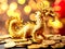 Dragon Chinese New Year with Gold Coins, Generative AI