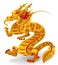 Dragon of Chinese Zodiac in golden and red colors, Vector Illustration