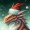 A dragon in Christmas hat