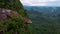 Dragon crest rock in the jungle of Krabi Thailand, couple men and woman looking out over jungle