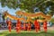 Dragon dancers in a park, Chinese New Year