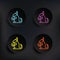 Dragon dark badge color set icon. Simple thin line, outline vector of mythology icons for ui and ux, website or mobile application