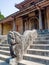 Dragon decor on pavilion in garden of Citadel in Hue. Vietnam