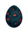 Dragon dinosaur egg with decorative pattern. Dino cartoon egg-shell. Whole painted egg icon. Vector spotted glossy egg
