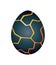 Dragon dinosaur egg with decorative pattern. Dino cartoon egg-shell. Whole painted egg icon. Vector spotted glossy egg