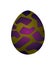 Dragon dinosaur egg with decorative pattern. Dino cartoon egg-shell. Whole painted egg icon. Vector spotted glossy egg