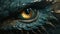 Dragon eye moving. Eye of Evil Fantasy green blue Dragon. Mythological creatures. Animal eye. Fantastic monster. Ancient