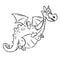 Dragon fairy animal cheerful cartoon coloring page