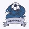 Dragon football soccer emblem