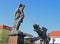 Dragon Fountain or Lindwurmbrunnen at the City Center of Klagenfurt