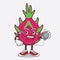 Dragon Fruit cartoon mascot character as a Doctor working with stethoscope