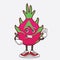 Dragon Fruit cartoon mascot character with calling gesture