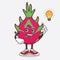 Dragon Fruit cartoon mascot character with calling gesture