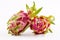 Dragon fruit isolated on white background, fresh pitahaya or pitaya