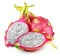 Dragon fruit or pitaya with cut on white