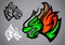 Dragon green head emblem logo vector